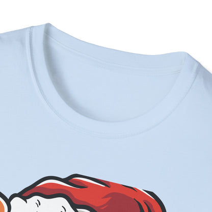 Festive Santa Cat T-Shirt with Candy Canes | Adorable Holiday Feline Tee | Purrfect Christmas Gift for Cat Lovers
