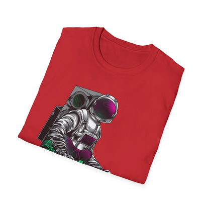 Cosmic Guitarist Astronaut T-Shirt | Electrifying Space Rocker Tee | Vibrant Sci-Fi Music Fan Gift
