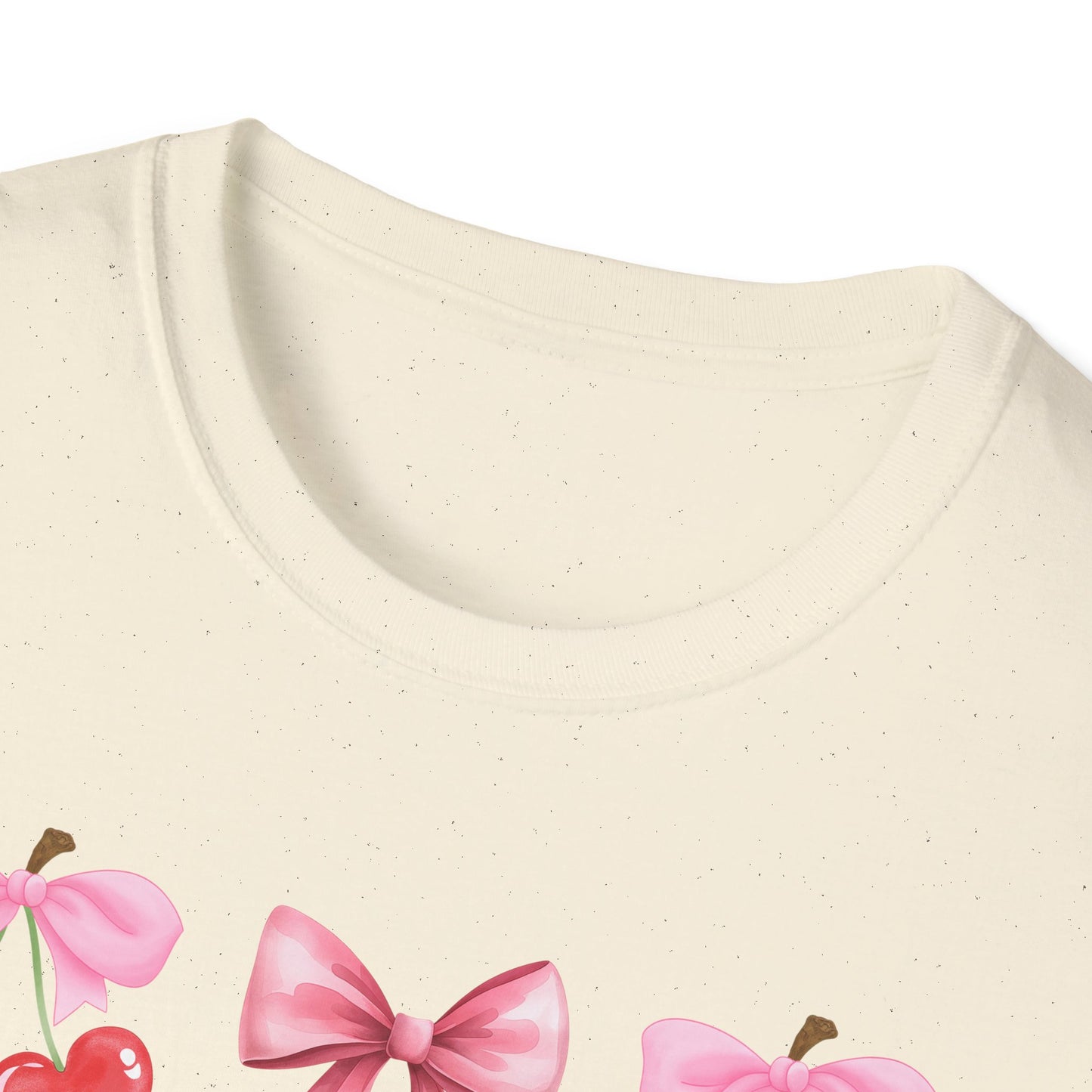 Delightful Pink Bow & Heart Cherry T-Shirt - Adorable Lovecore Aesthetic Tee for Her | Sweet Valentine's Gift