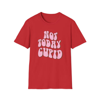 Sassy "NOT TODAY CUPID" Groovy T-Shirt | Retro Anti-Valentine's Day Tee | Fun Single Awareness Apparel