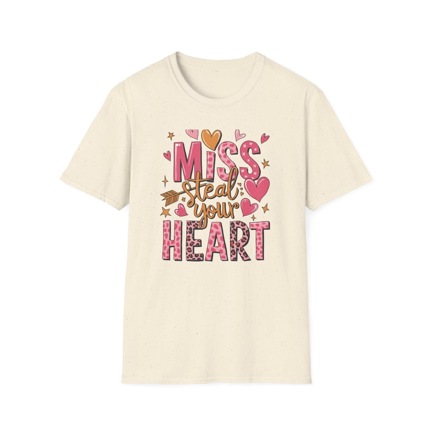 Miss Steal Your Heart T-Shirt | Adorable Valentine's Day Love Tee | Pink Leopard Print & Cupid's Arrow Shirt