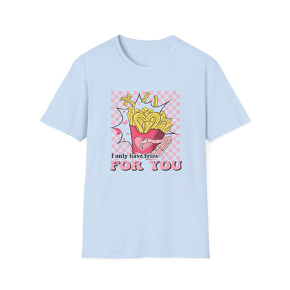 I Only Have Fries For You T-Shirt | Edgy Skeleton Hand & Broken Heart Fries Tee | Funny Foodie Alt Aesthetic Pink & Black Top