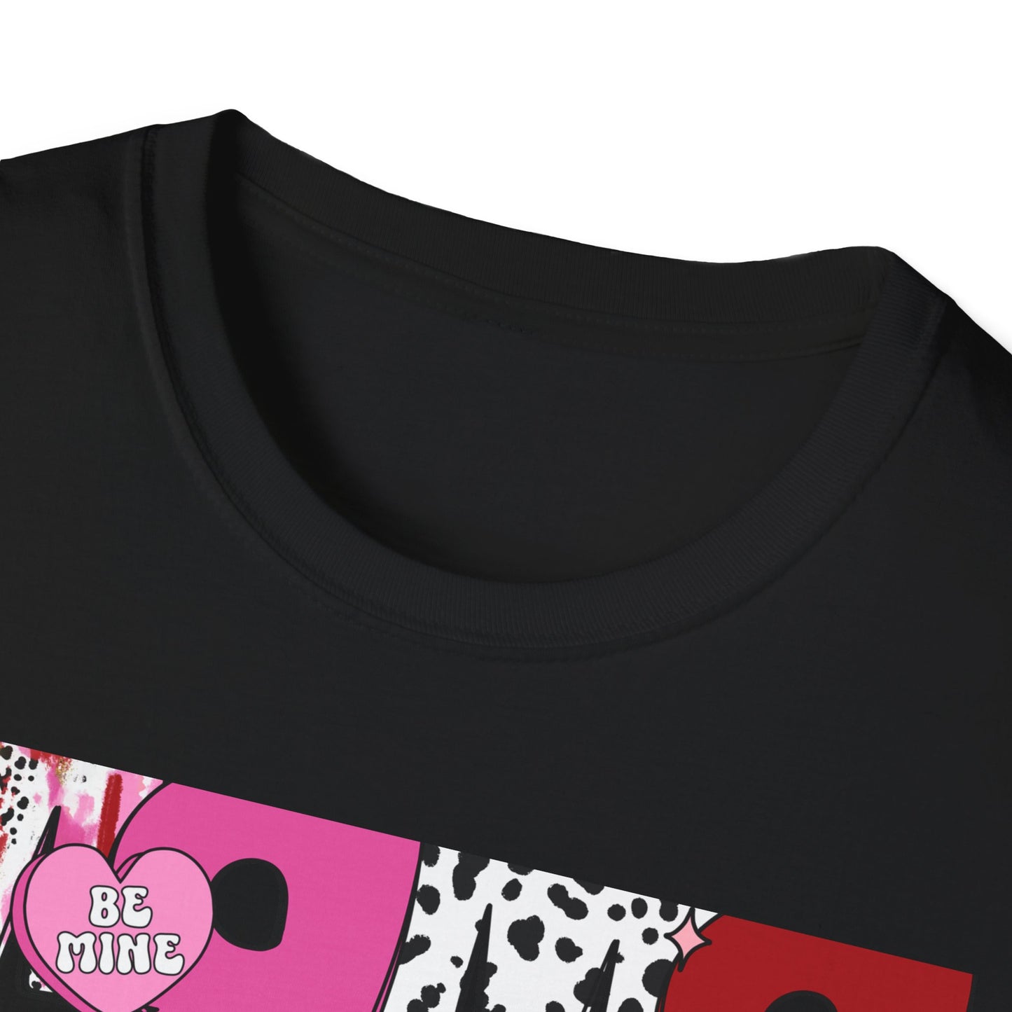 Chic Mama Valentine T-Shirt: Sparkling Cupid, Dalmatian Spots & Be Mine Hearts. Trendy Gift for Moms!