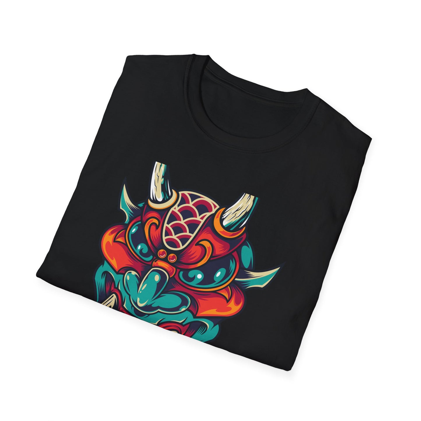Epic Vibrant Japanese Oni Demon Mask T-Shirt | Mystical Hannya Culture Tee | Bold Streetwear Graphic Art