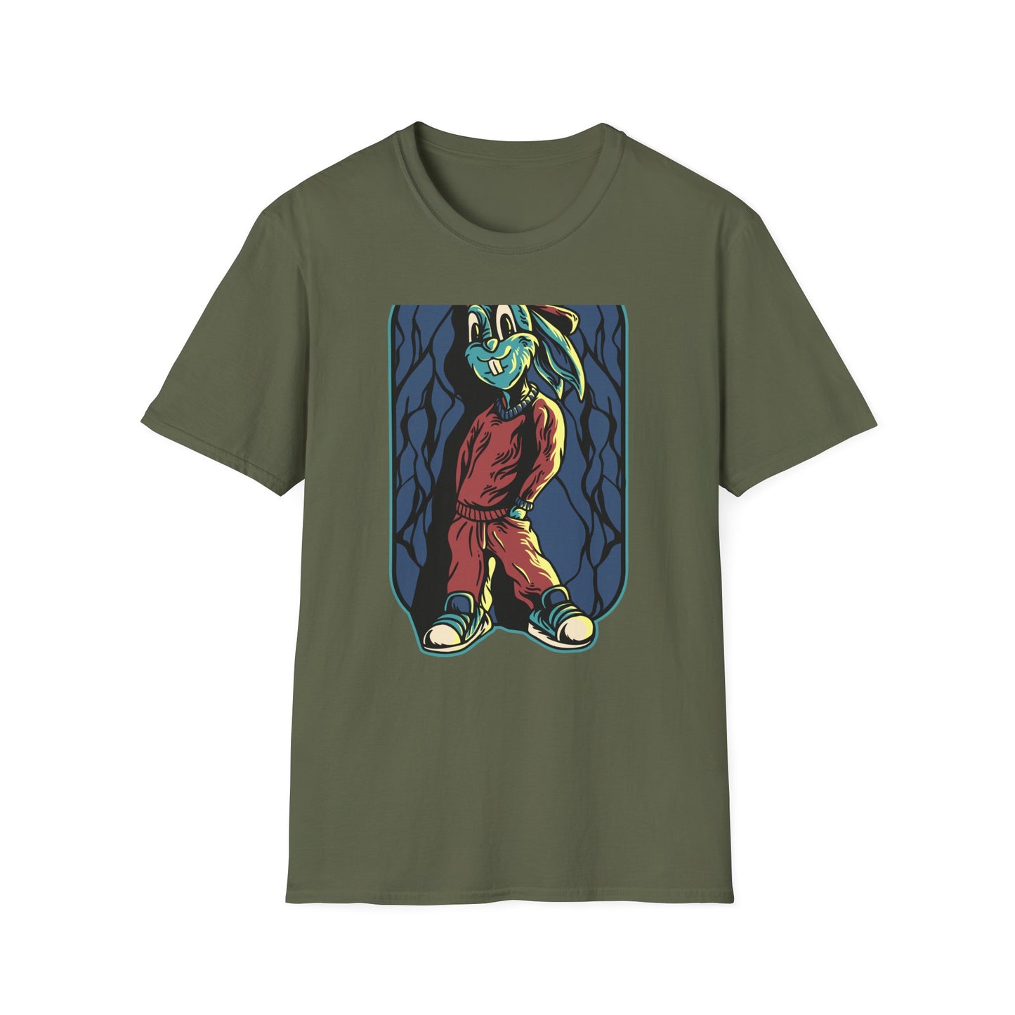 Cool Hip Hop Rabbit T-Shirt | Trendy Streetwear Bunny Tee | Vibrant Urban Animal Design | Unique & Awesome Unisex Apparel