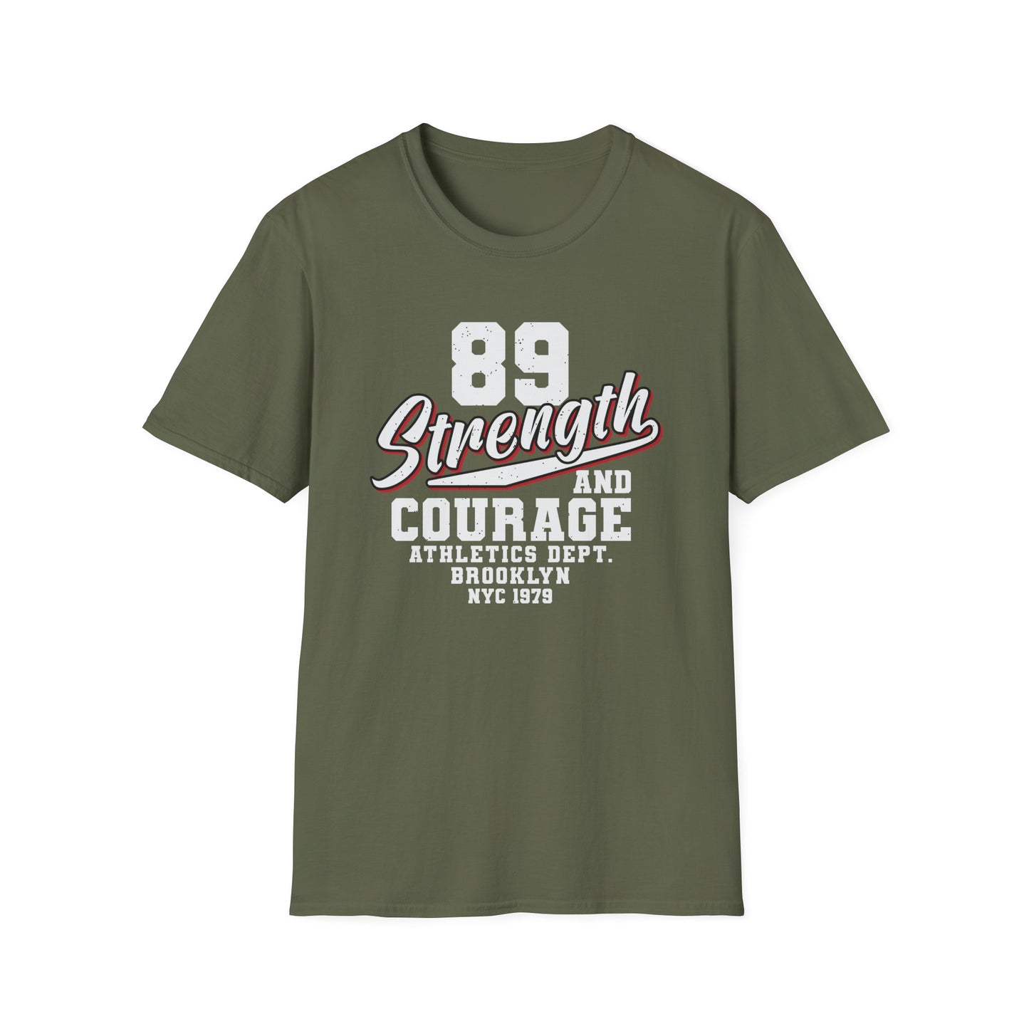 Inspiring Strength & Courage T-Shirt | Vintage 89 Brooklyn NYC Athletics Dept. Tee | Bold Gym & Sportswear Gift