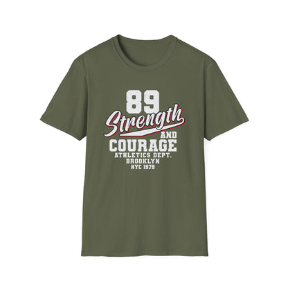 Inspiring Strength & Courage T-Shirt | Vintage 89 Brooklyn NYC Athletics Dept. Tee | Bold Gym & Sportswear Gift