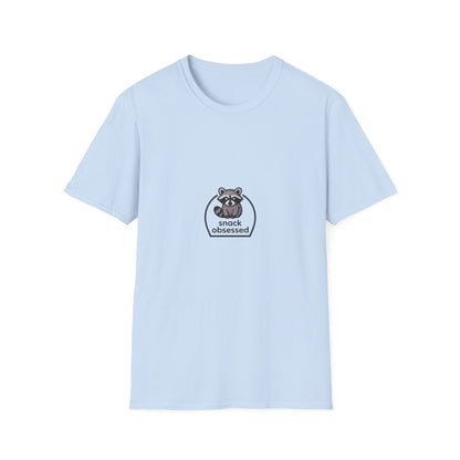 Snack Obsessed Raccoon T-Shirt | Cute Foodie Animal Lover Tee | Funny & Adorable Graphic Design | Perfect Gift