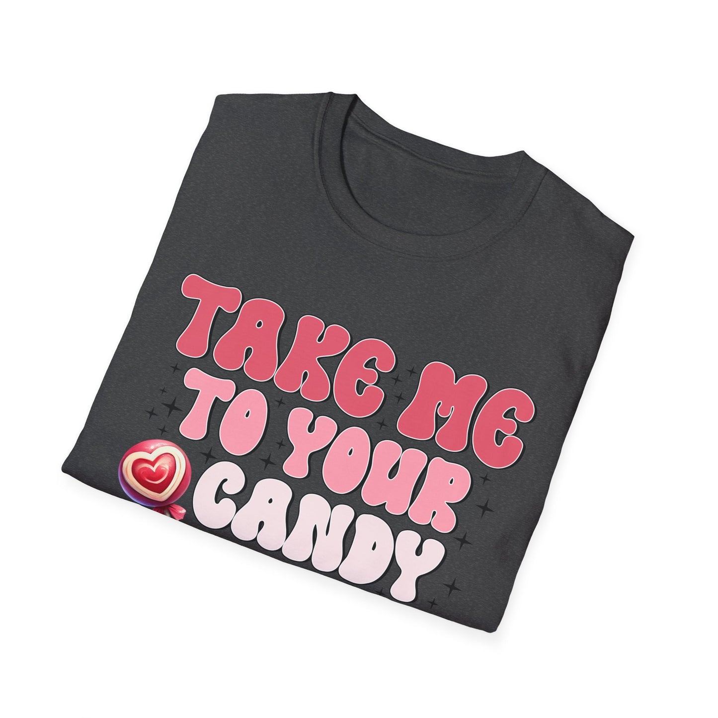 Sweet Retro Candy Shop T-Shirt | Groovy 'Take Me To Your Candy Shop' Tee with Heart Lollipop | Fun & Flirty Pop Culture Vibe