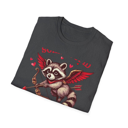 Hilarious Feral Raccoon Cupid T-Shirt | Anti-Valentine's Day Sarcastic Tee | Unique Funny Gift for Animal Lovers