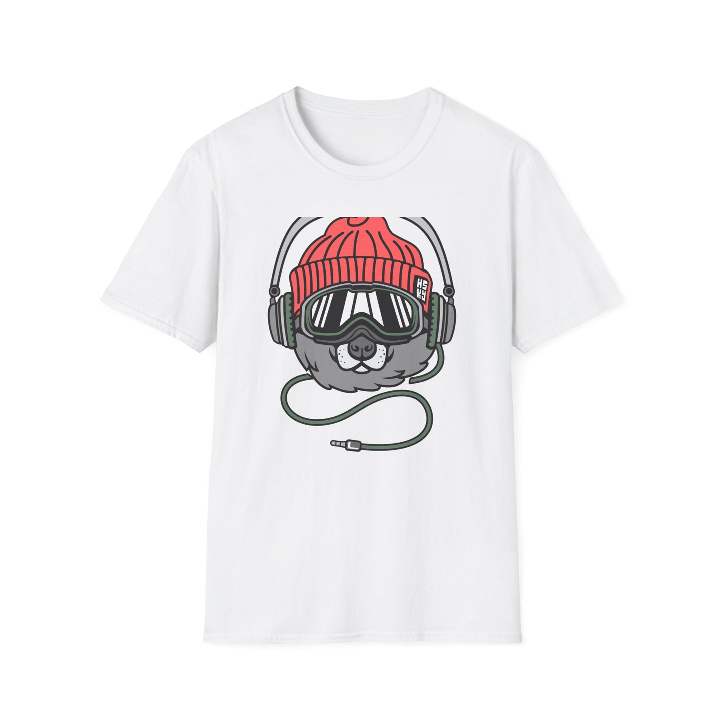Rad Husky DJ T-Shirt | Cool Dog with Headphones & Goggles Tee | Awesome Winter Sport & Music Lover Gift Idea