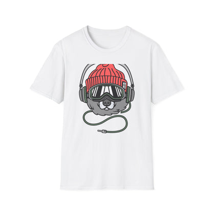 Rad Husky DJ T-Shirt | Cool Dog with Headphones & Goggles Tee | Awesome Winter Sport & Music Lover Gift Idea