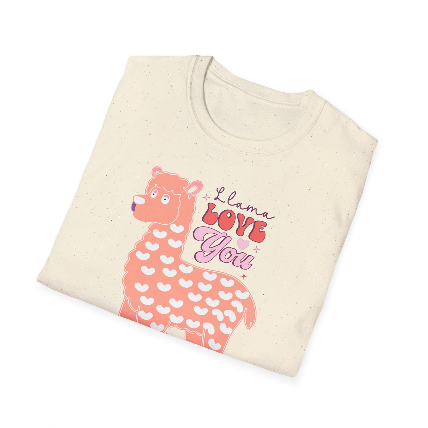 Sweet Llama Love You T-Shirt - Adorable Pink Llama Tee with Hearts & Stars - Perfect Valentine's Day Gift