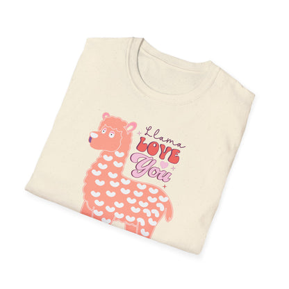 Sweet Llama Love You T-Shirt - Adorable Pink Llama Tee with Hearts & Stars - Perfect Valentine's Day Gift
