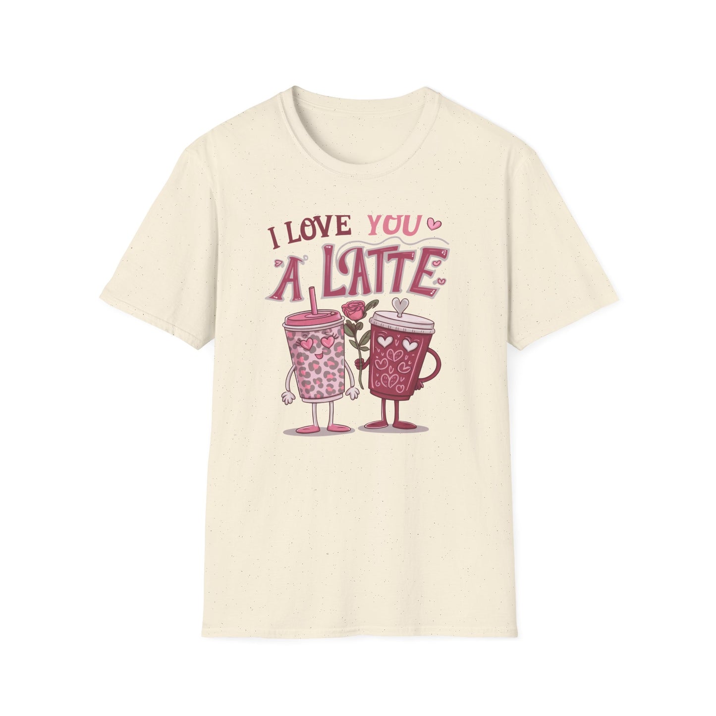 Adorable "I Love You A Latte" T-shirt | Sweet Coffee Pun Valentine's Gift for Couples & Lovers