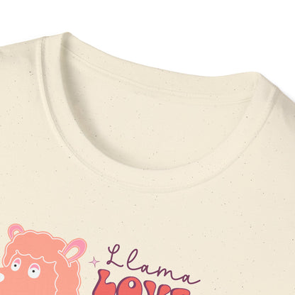 Sweet Llama Love You T-Shirt - Adorable Pink Llama Tee with Hearts & Stars - Perfect Valentine's Day Gift