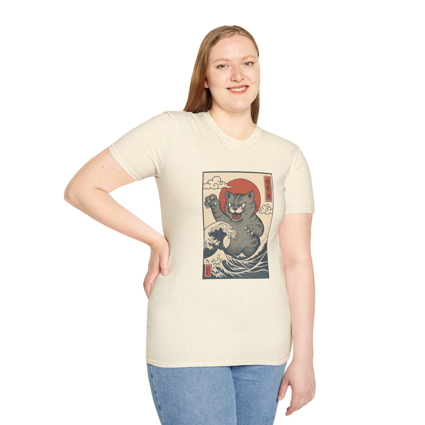 Ukiyo-e Cat Monster Funny Graphic Tee