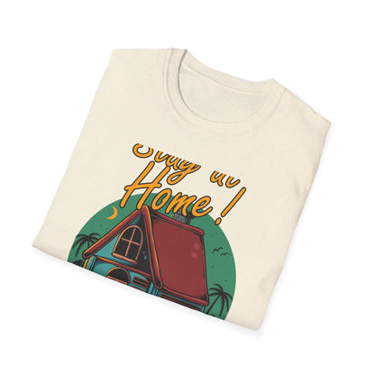 Cozy Stay at Home T-Shirt for Homebodies | Charming House & Palm Tree Design Tee | Ultimate Comfort Wear