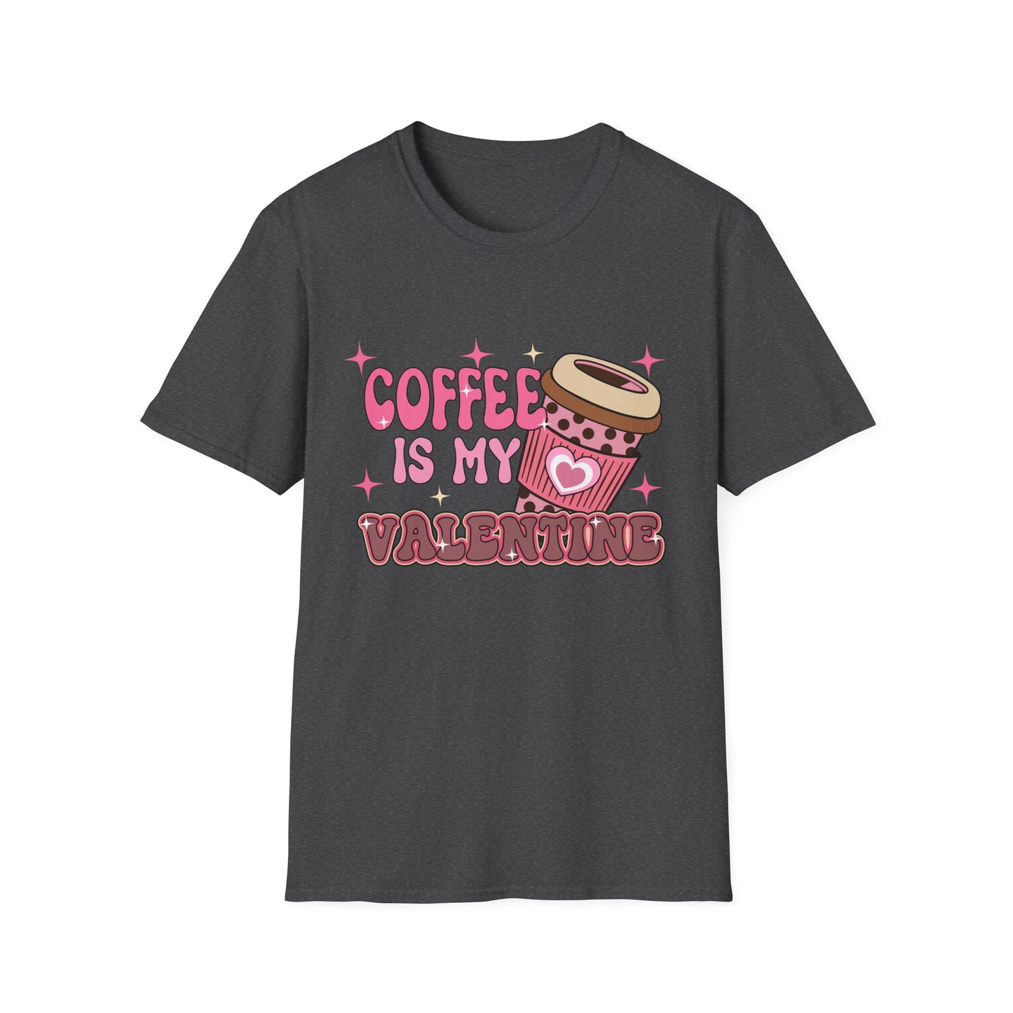 Coffee Is My Valentine T-Shirt - Cozy Retro Coffee Lover Tee | Cute Valentine's Day & Galentine's Gift for Her | Aesthetic Design