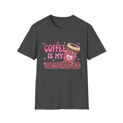 Coffee Is My Valentine T-Shirt - Cozy Retro Coffee Lover Tee | Cute Valentine's Day & Galentine's Gift for Her | Aesthetic Design