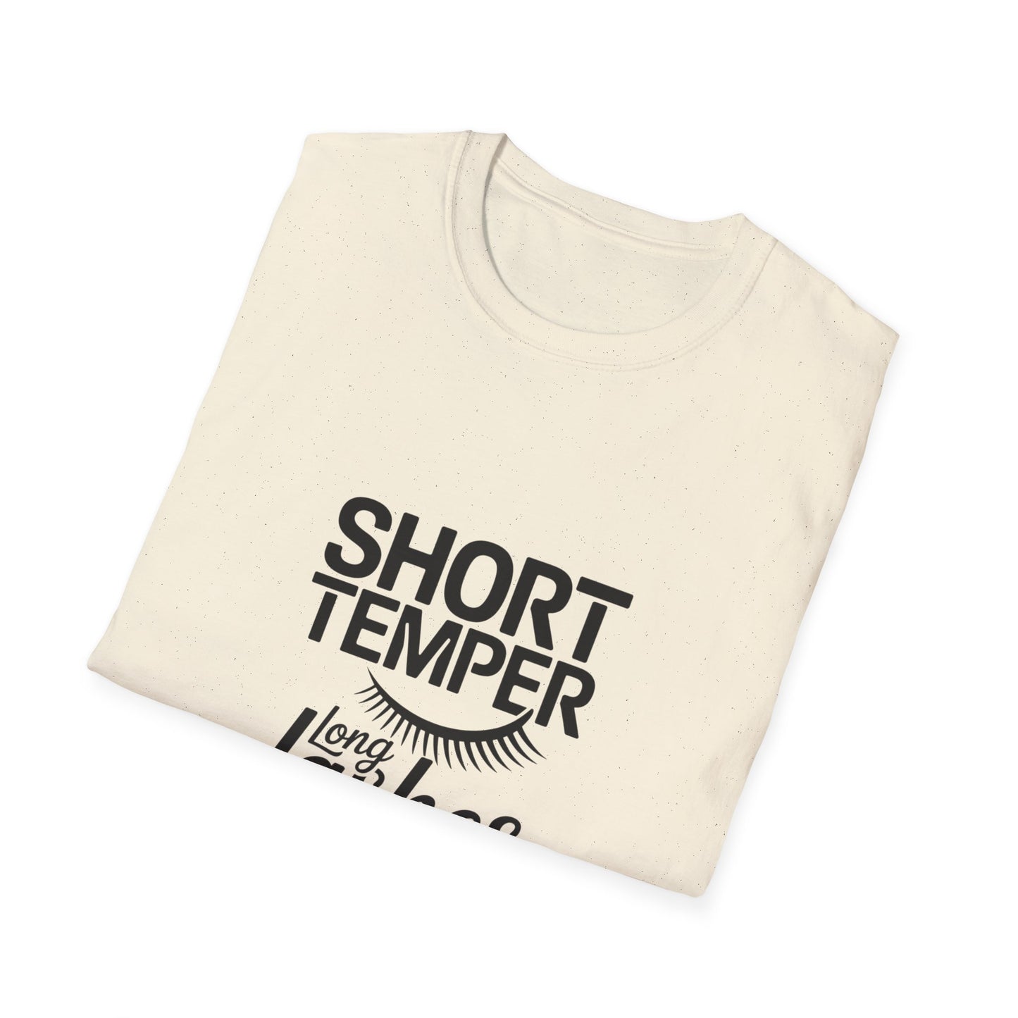Sassy "Short Temper Long Lashes" T-Shirt for Women | Funny Attitude & Beauty Graphic Tee | Trendy Must-Have Gift