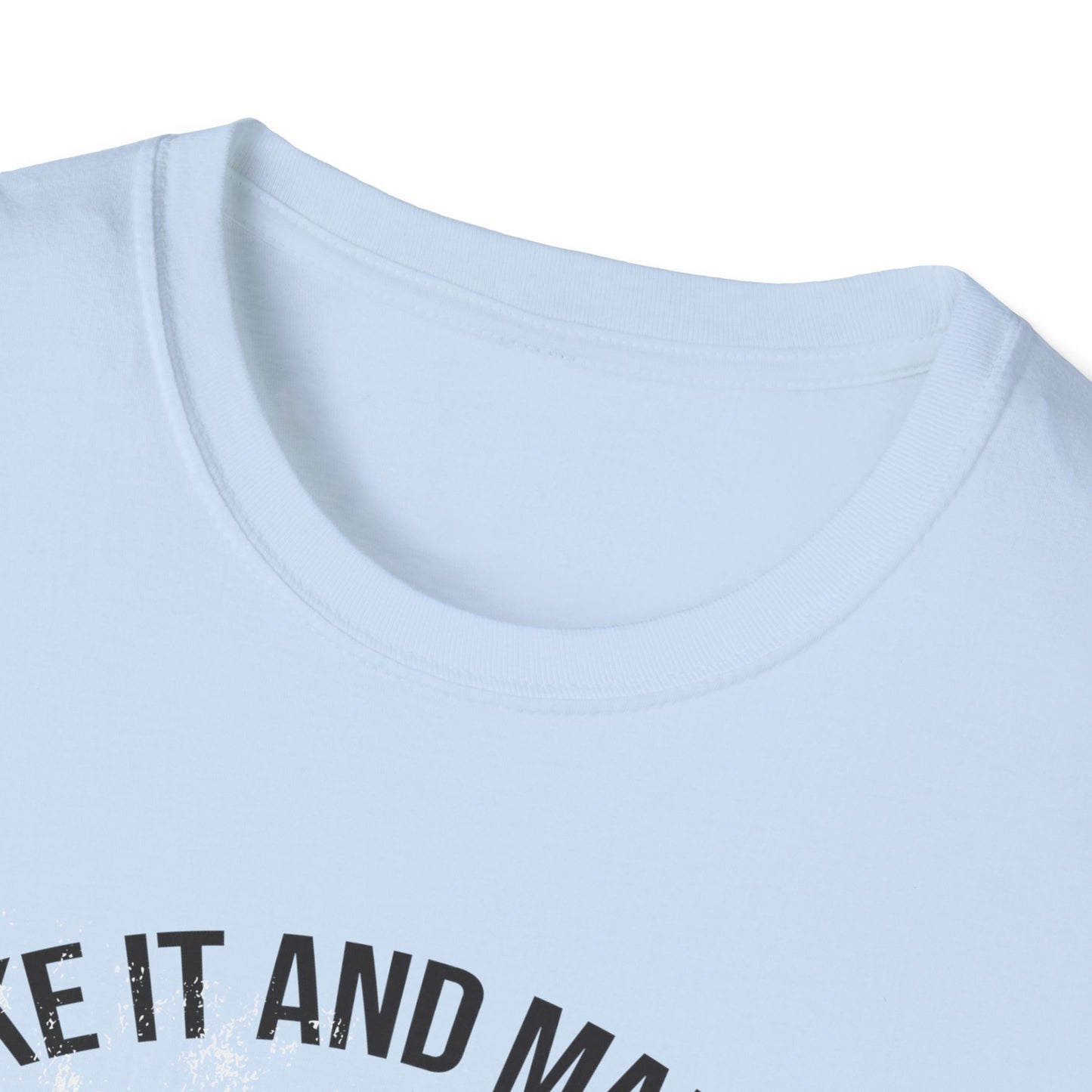 Bold Fake It And Make It Skull Smiley T-Shirt | Edgy Motivational Grunge Tee | Standout Statement Apparel