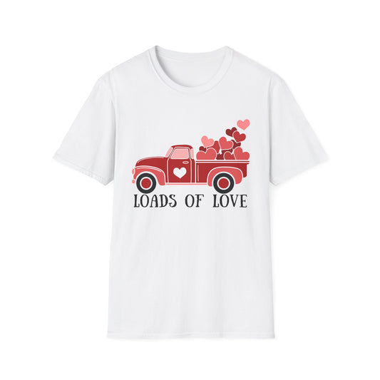 Charming Red Pickup Truck Hearts T-Shirt | Sweet Love Delivery Valentine's Day Gift Tee for Her & Him