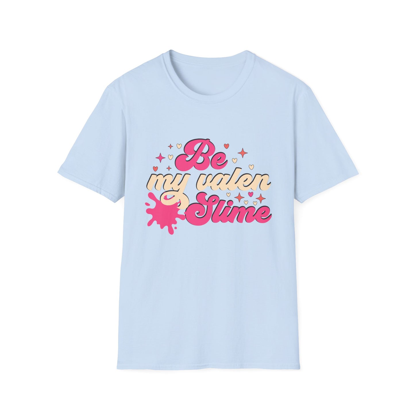 Unique Be My Valen Slime T-Shirt | Witty Valentine's Day Tee | Retro Slime Lover Gift | Adorable & Funky Pink Hearts