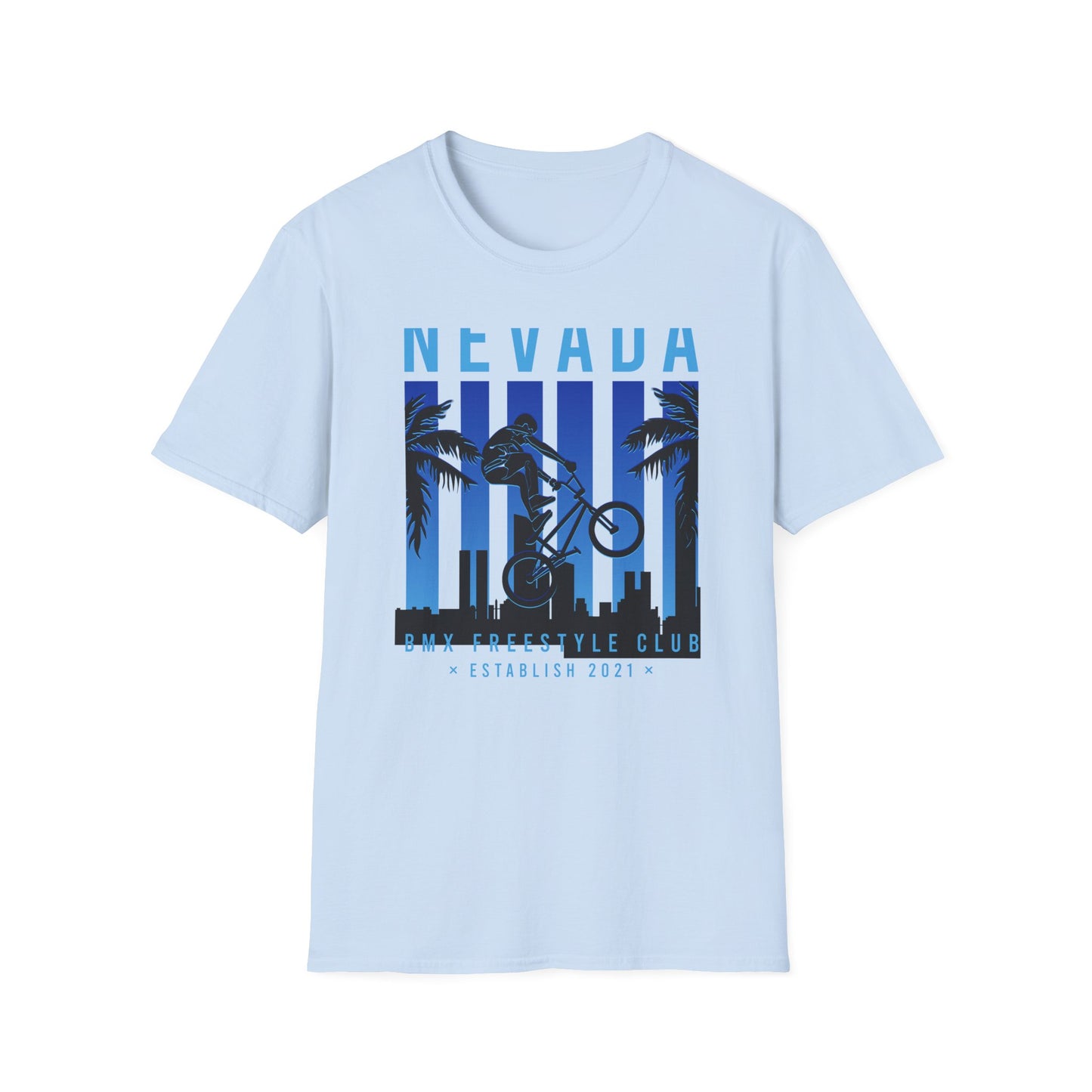 Dynamic Nevada BMX Freestyle Club T-Shirt | Official Est. 2021 Rider Apparel with City & Palm Design