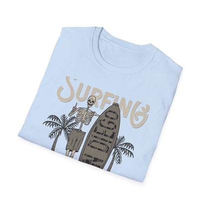 Awesome California Surfing Paradise Skeleton T-Shirt - Vintage Beach Surfer Skull Tee | Epic Summer Vibes