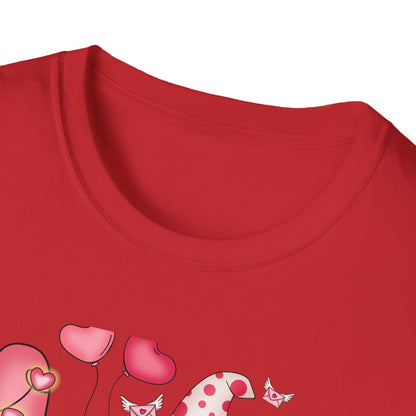 Charming Valentine's Gnome LOVE T-Shirt | Cute Hearts & Romantic Holiday Tee for Couples & Sweethearts