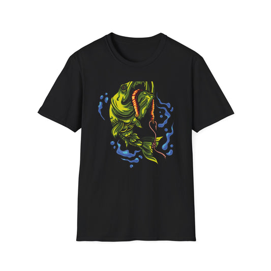 Epic Vicious Fish Strike T-Shirt - Dynamic Angler Graphic Tee with Fishing Bait Design