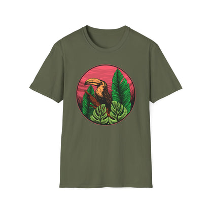 Vibrant Toucan Tropical T-Shirt: Exotic Jungle Bird Tee for Nature Lovers | Stunning Summer Vacation Apparel