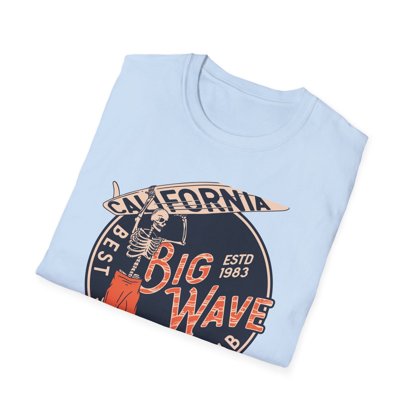 Epic California Big Wave Surfing Club T-Shirt - Vintage Skeleton Surfer Tee for Beach Lovers & Retro Style Fans