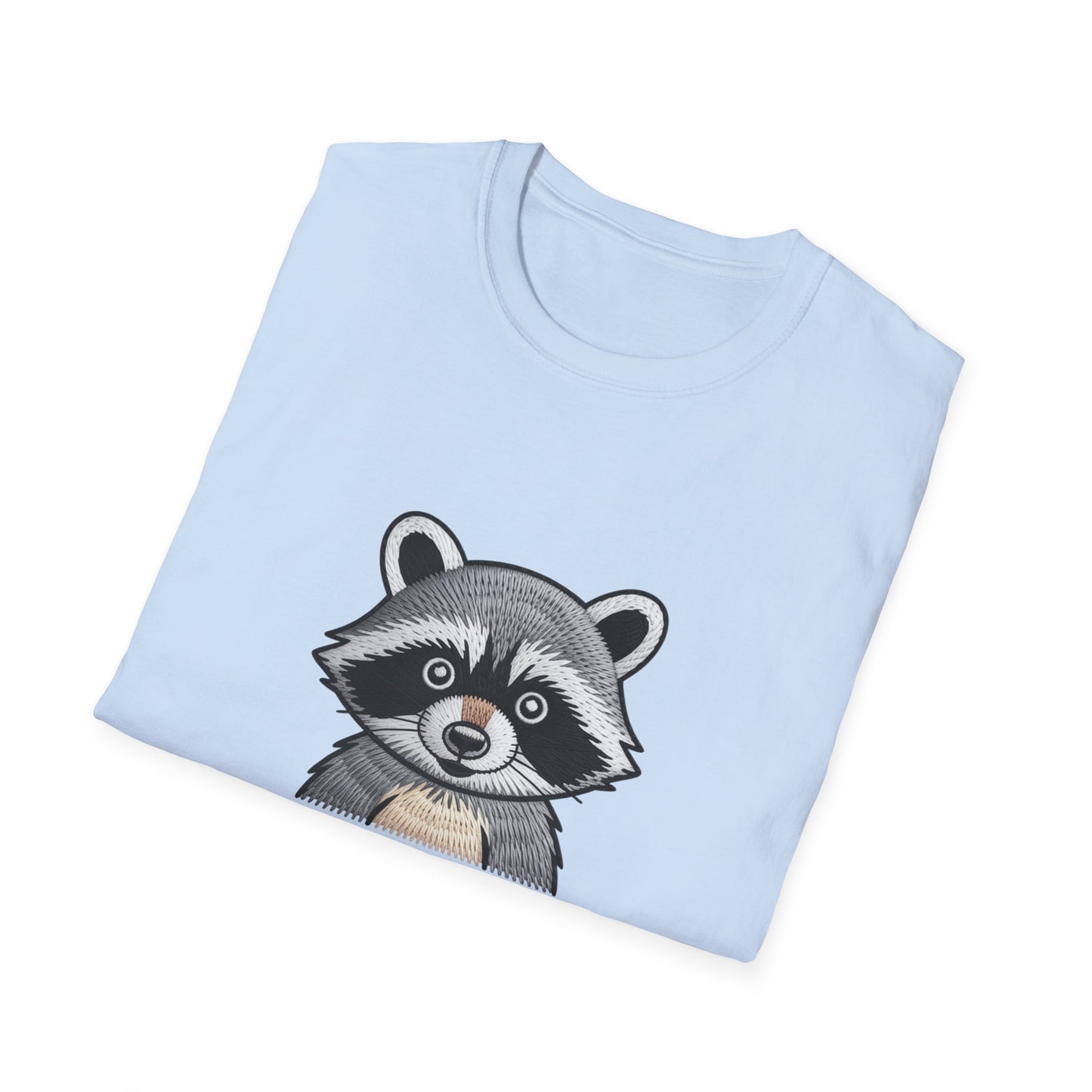 Hilarious Raccoon Snack Lover Embroidered T-Shirt | Adorable Wildlife Funny Tee | Cozy Casual Gift for Foodies