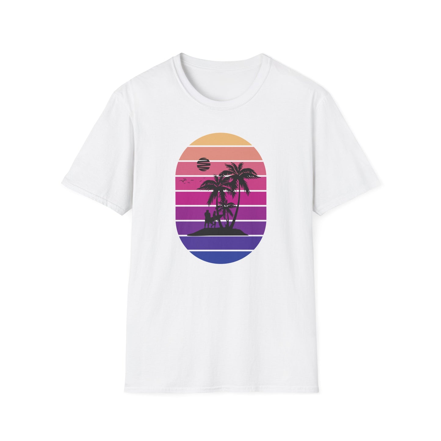 Epic Retro Sunset Hawaii Beach Vibes T-Shirt | Surfer Tropical Paradise Vacation Tee | Island Palm Tree Design Gift