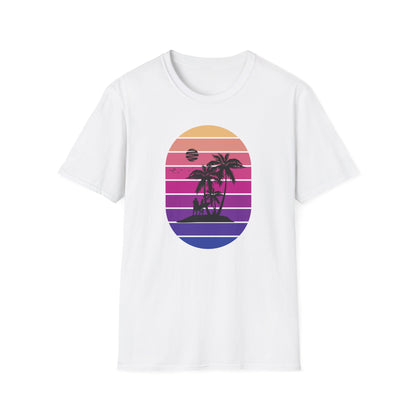 Epic Retro Sunset Hawaii Beach Vibes T-Shirt | Surfer Tropical Paradise Vacation Tee | Island Palm Tree Design Gift