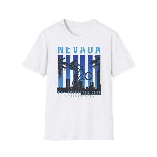 Dynamic Nevada BMX Freestyle Club T-Shirt | Official Est. 2021 Rider Apparel with City & Palm Design
