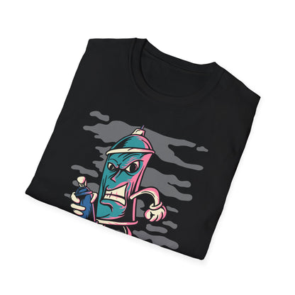 Bold Graffiti Spray Can T-Shirt - Edgy Urban Art Graphic Tee for Streetwear Fans | Unique Must-Have Design