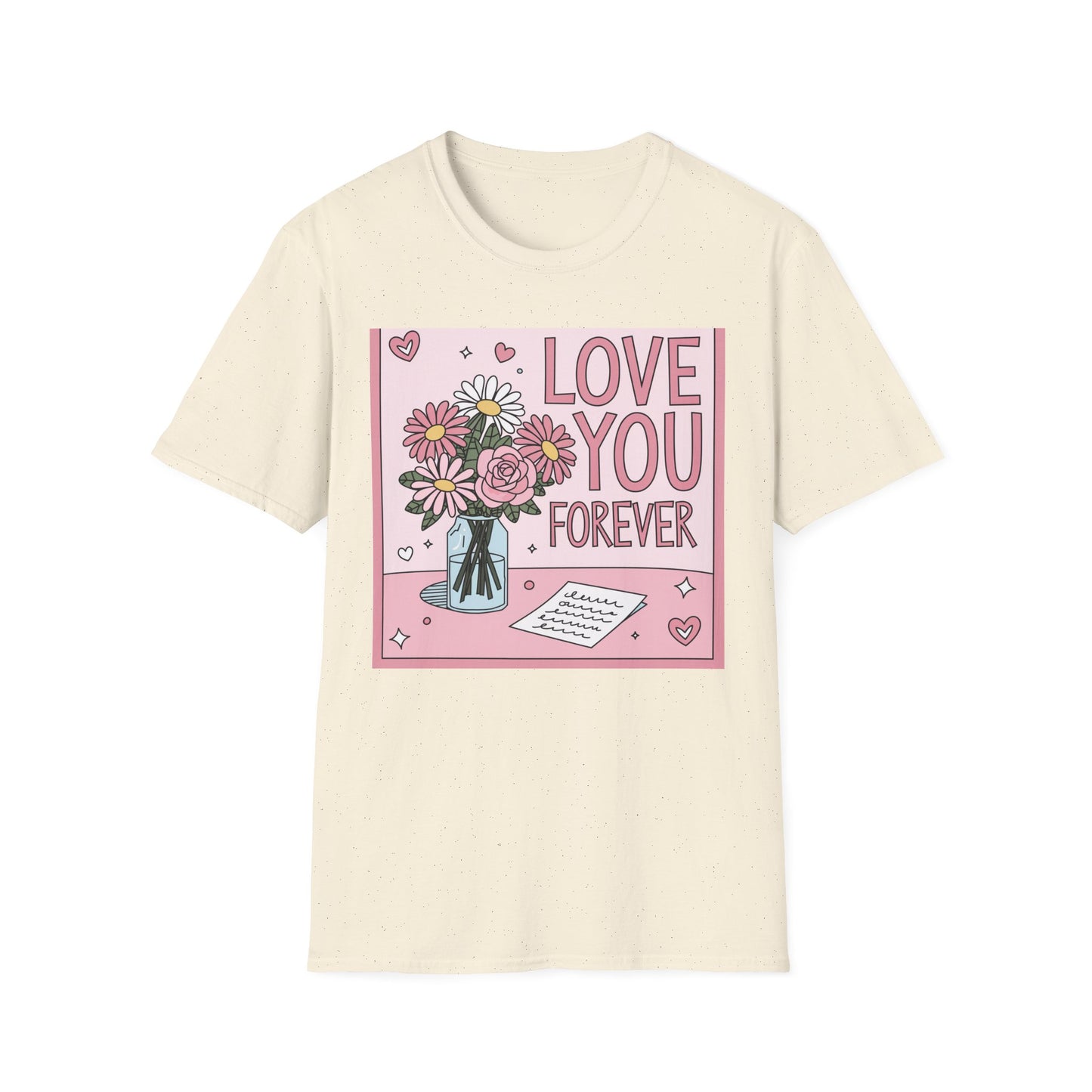 Love You Forever Floral T-Shirt | Romantic Valentine's Day Tee | Sweet Anniversary Gift for Her