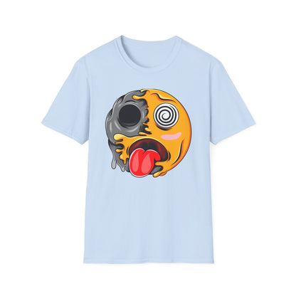 Trippy Melting Skull Emoji T-Shirt - Unique Psychedelic Graphic Tee | Cool Streetwear Statement Gift
