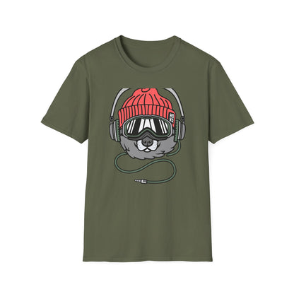 Rad Husky DJ T-Shirt | Cool Dog with Headphones & Goggles Tee | Awesome Winter Sport & Music Lover Gift Idea