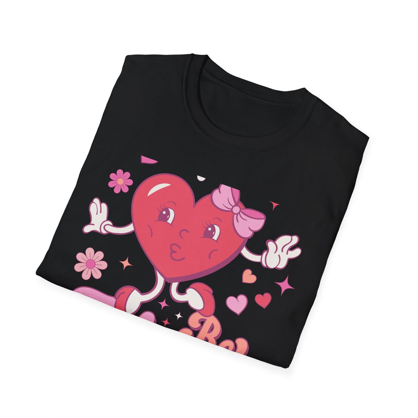 Adorable Retro "Be Mine" Cartoon Heart T-Shirt | Groovy Valentine's Day Gift for Her | Cute Love Graphic Tee