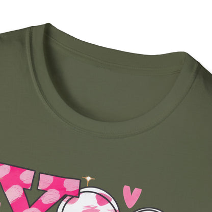Sparkling XOXO Love Hearts T-Shirt | Chic Pink Polka Dot & Brushstroke Tee | Perfect Valentine's Day & Everyday Wear