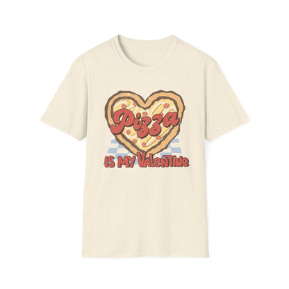 Retro Pizza Is My Valentine T-Shirt | Heart-Shaped Pizza Lover Tee | Funny Anti-Valentine Foodie Gift | Unique & Cozy