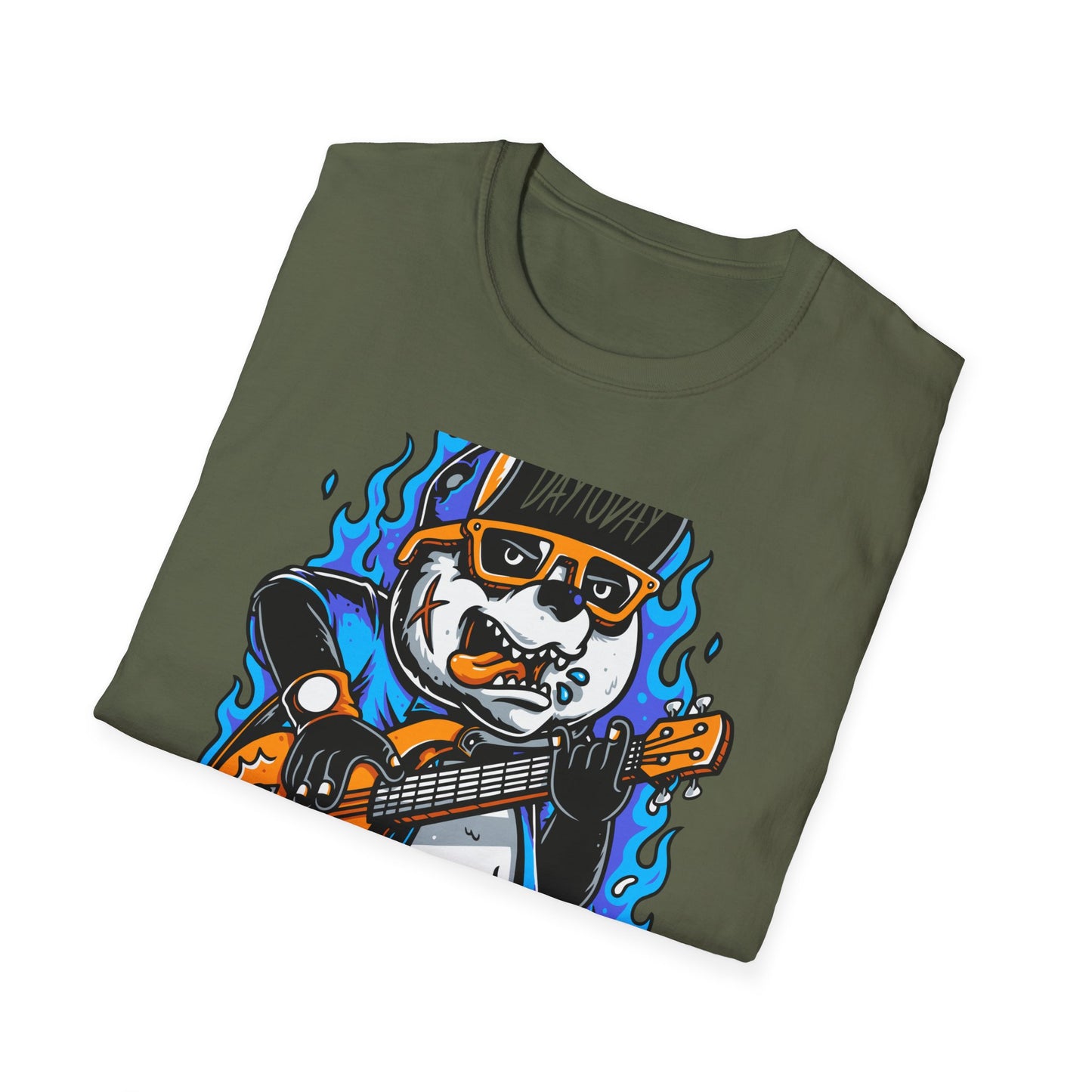 Epic Punk Rock Panda Guitar T-Shirt - Cool Musician Graphic Tee for Men & Women | Vibrant Streetwear Top
