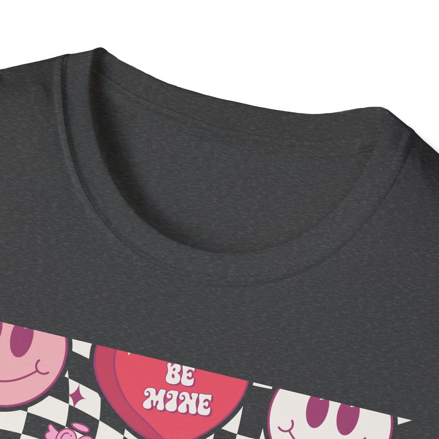 Groovy Retro Valentine's T-Shirt | Adorable Conversation Heart & Smiley Face Design | Trendy Love Core Aesthetic Tee