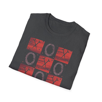 Meaningful Christian 'Original Love Letters' T-Shirt | Unique Cross & Crown of Thorns Design - Faith Tic-Tac-Toe Apparel