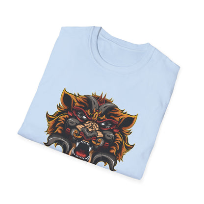 Fierce Mythic Cyber Warrior T-Shirt: Epic Japanese Beast Graphic Tee | Unleash Power & Style for Gamers & Streetwear