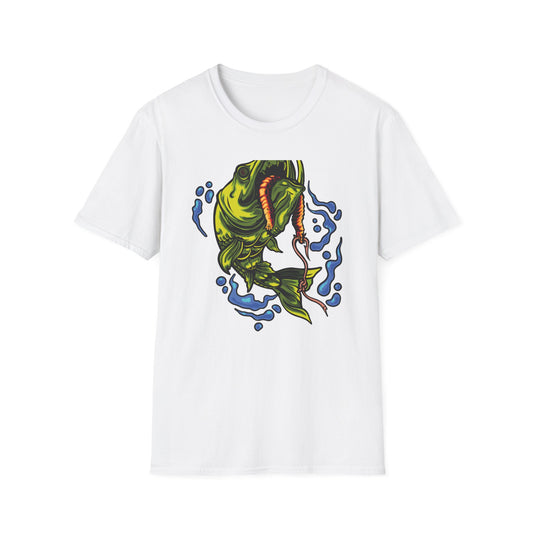 Epic Vicious Fish Strike T-Shirt - Dynamic Angler Graphic Tee with Fishing Bait Design